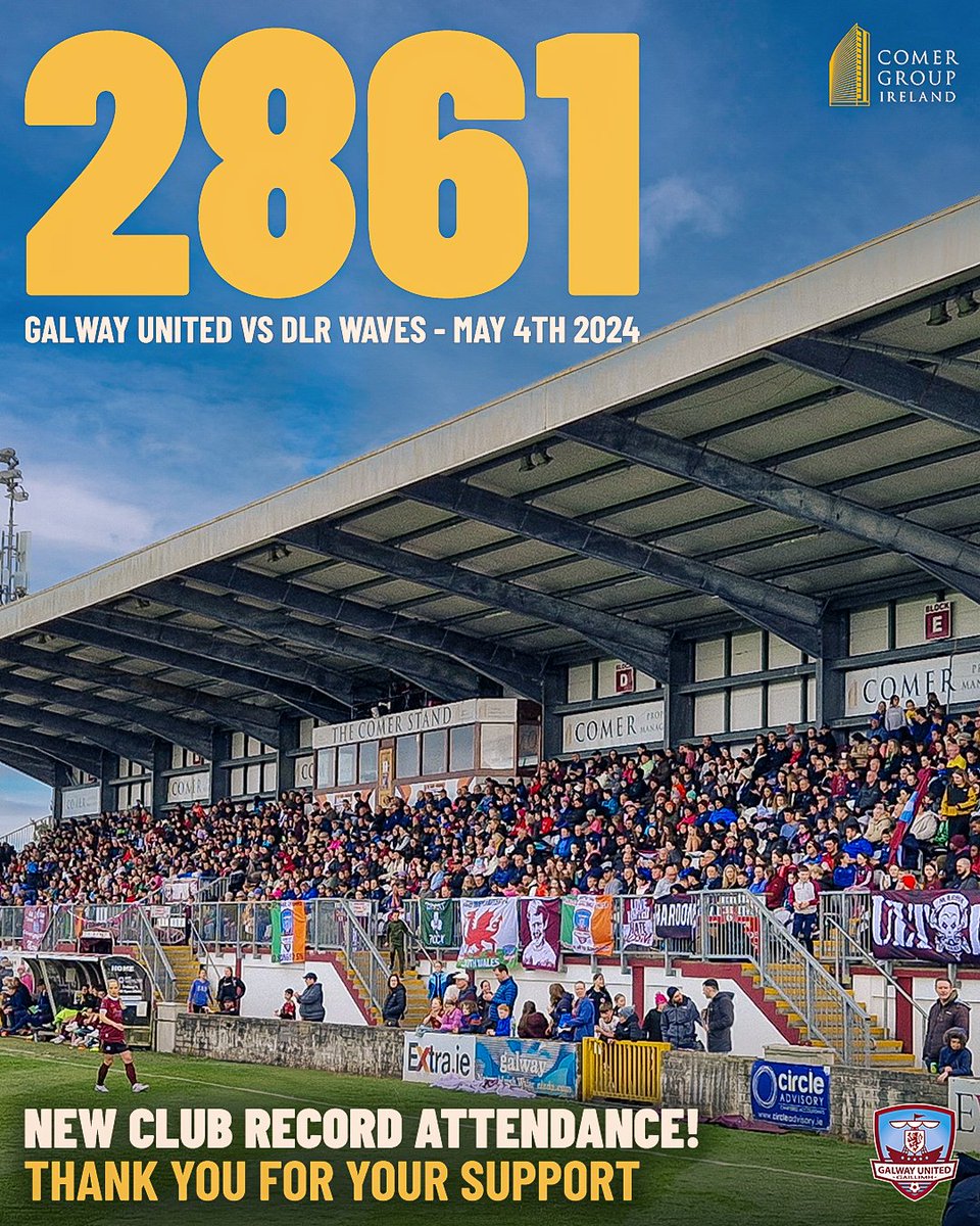 Unbelievable news, as we can confirm that earlier today we set a new record league game attendance for our Senior Women's side of 2861 👏

A huge thanks to you, the people of Galway for turning up in record numbers ❤️

#ItsATribalThing | #UnitedAsOne | @LoiWomen