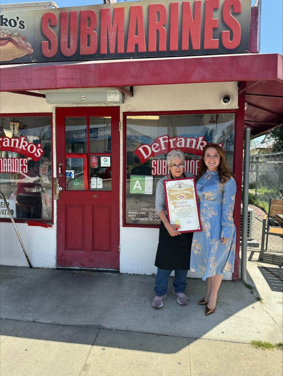 Happy National Small Business Week! Small businesses are the pulse of our economy and community. I was proud to honor the beloved DeFranko's Submarines for bringing people together with their food and service for over 50 years!
