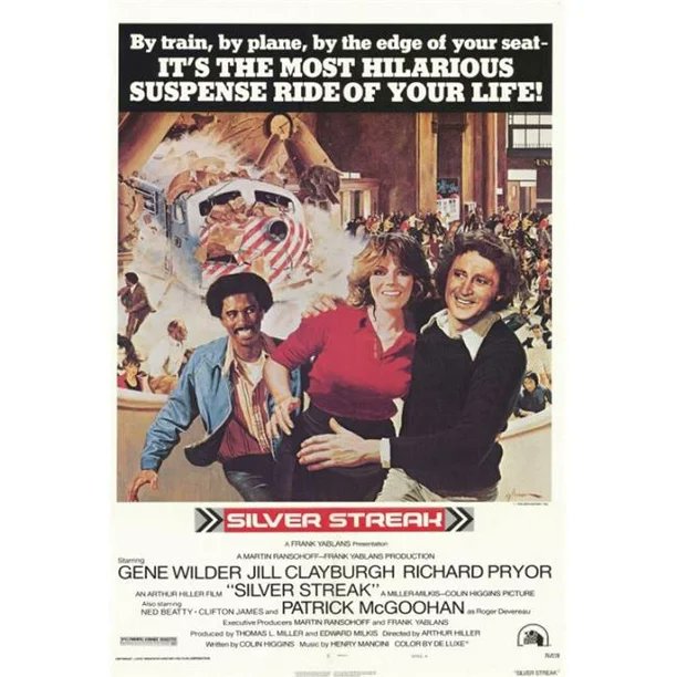The 1976 comedy-thriller #SilverStreak starring #GeneWilder and #RichardPryor is on #MOVIES!TV (CH. 2.2 in #Detroit/#yqg) today at 5:30PM. #JillClayburgh and #PatrickMcGoohan co-star. Much of the filming took place in a #CanadianPacific passenger car from Toronto to the Rockies.