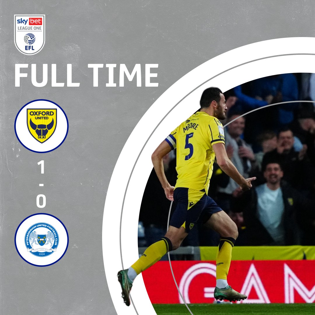 FT: @OUFCOfficial earn a slender advantage at the halfway stage! #EFL | #EFLPlayOffs