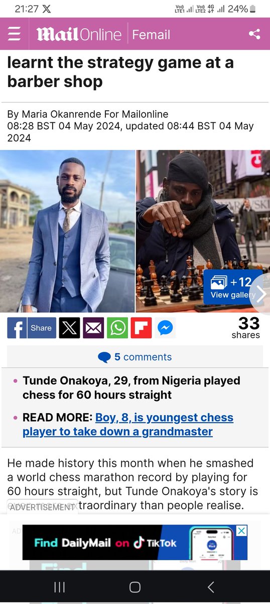 Mail Online: 
Please ignore the rants from the semi illiterate APC supporters. The link is there, but they would not click it to read. They are the national embarrassment we have to endure in Nigeria. 

Once again, congratulations to Tunde Onakoya!