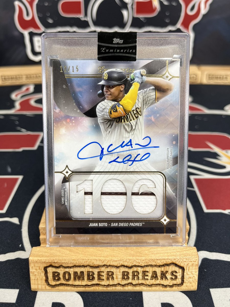 Juan Soto /15 Luminaries Hit Kings Jersey Auto with a sweet pull on the Break Pad recently! 🔥🔥
@JuanSoto25_ @topps @fanatics #baseballcards #mlb #sandiegopadres #padres #groupbreaks #juansoto #boxbreaks #thehobby #casebreaks #autograph #boom #share #collect