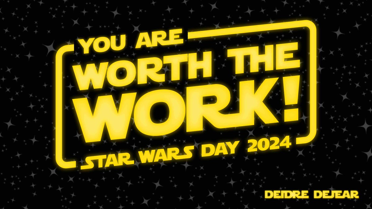 Happy #StarWarsDay! Real talk: for some of you, it can feel like the Galactic Empire is turning your life upside down, but on this day and on every day following: You are worth fighting for. The caveat— the fight starts within. Sharpen your tools and keep going.