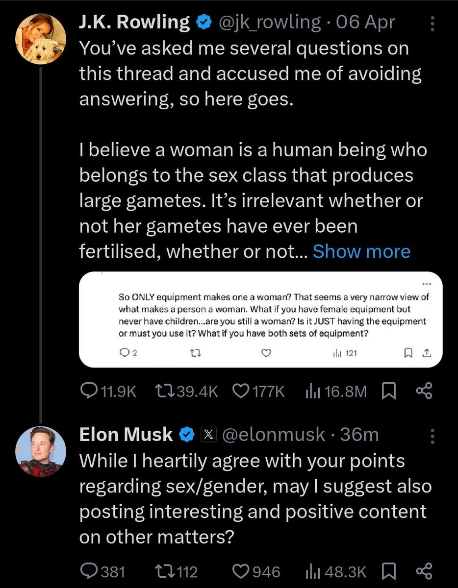 OMFG Musk did something.... Good? Even he's sick of her shit
