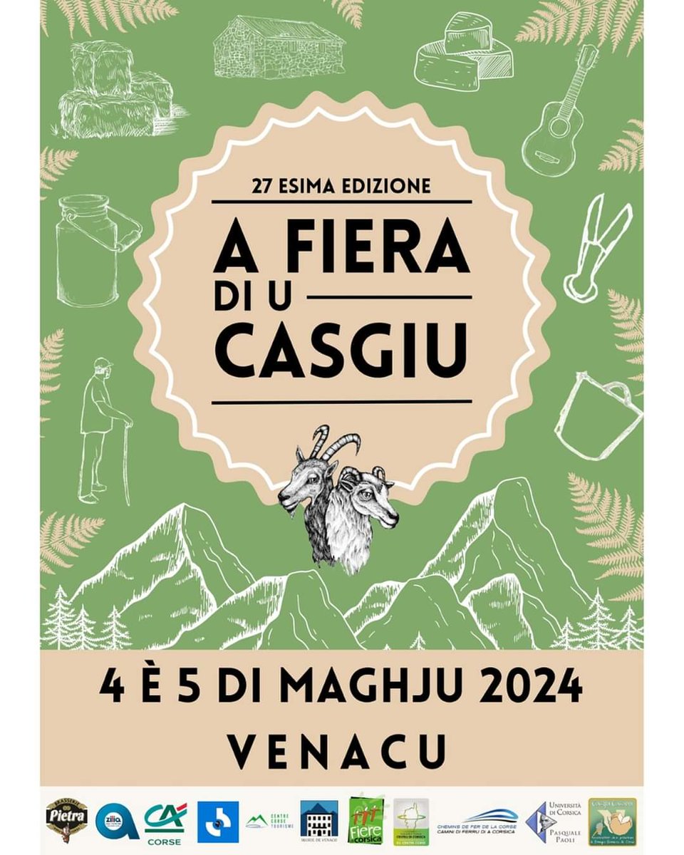 Sta mane, sò statu prisente à a fiera di u casgiu (27 esima edizione) cum'è l'annu scorsu. Numarosi capraghji è pecuraghji in Venacu. Evviva u pasturalisimu corsu chì face parte di a nostra identità cullettiva. Felicitazioni à l'urganizatori per sta bella fiera. ⛰️👏