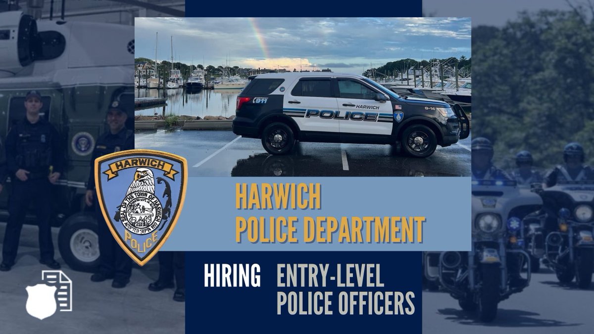 🚨 Join Harwich PD! 🚔

🔍 Looking for a fulfilling career in law enforcement? Look no further! Harwich Police Department is now hiring Police Officers!

Apply Here: hubs.li/Q02v3PTl0

💼 Competitive Salary & Benefits!

#CommunitySafety #PublicSafety #PoliceCareer