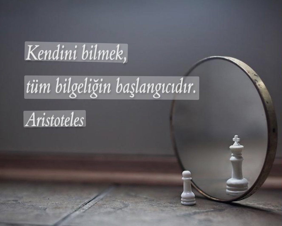 Kendini bilmek, tüm bilgeliğin başlangıcıdır Aristoteles.