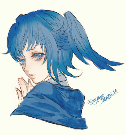 「blue hair from behind」 illustration images(Latest)