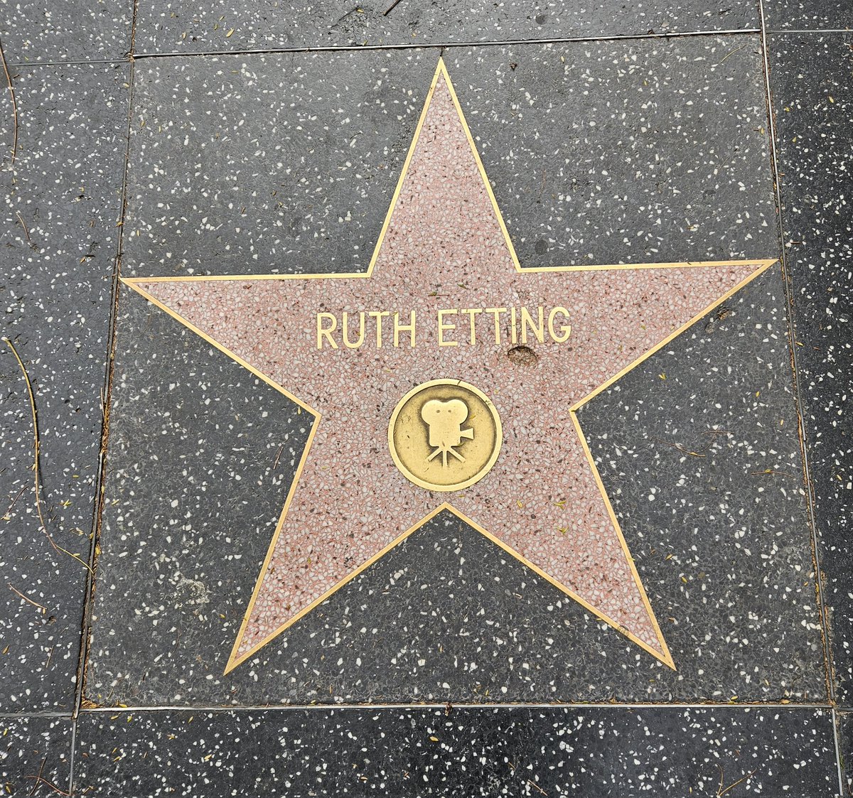 In West Hollywood for a friend's memorial. The venue is a couple blocks from Ruth Ettings star. She was a movie and music star in the 1920s. She married a mobster, moved to Colorado Springs, Colorado, where she babysat my father in the 1930s.