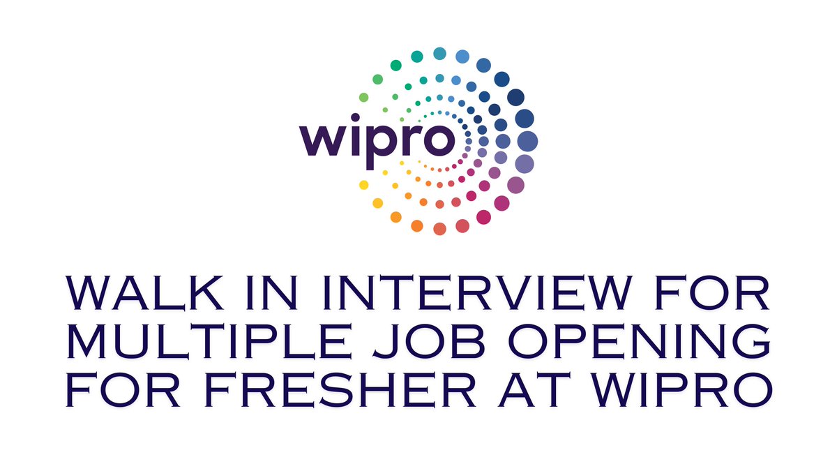 Only For Fresher - Walk In Interview For Multiple Job Opening For Fresher At WIPRO
autotechnewz.in/multiple-job-o…
#jobreceh 
#Jobs 
#jobsearch 
#JobAlert 
#JobVacancy 
#JobPosting 
#JOBLIFE