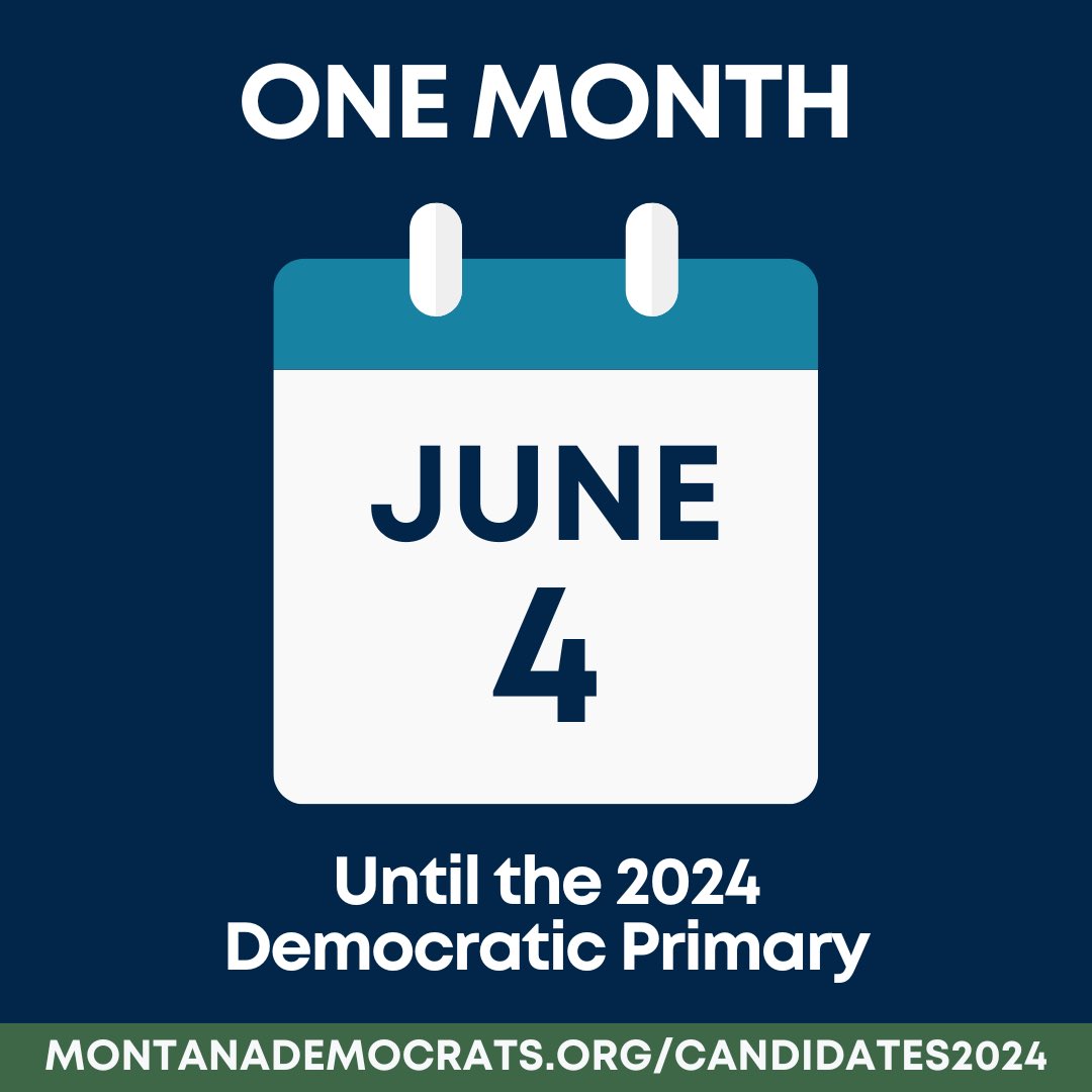 Ballots are going out soon. Make sure you’re prepared to vote in the Democratic Primary. Check on your voting status and read up on the candidates at MontanaDemocrats.org #mtpol