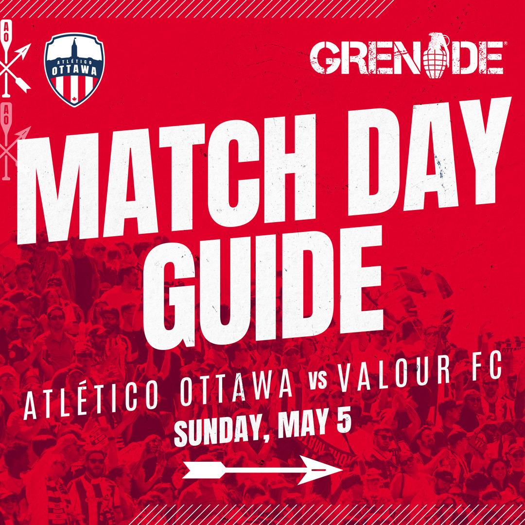 The Match Day Guide gets you ready for the game just like @grenadeofficial 🍫 All the info you need for today’s match. Kickoff 2pm ✅ Check the link below 👇 🔗 Read More: atleticoottawa.canpl.ca/match-day-guid… #ForOttawa | #PourOttawa