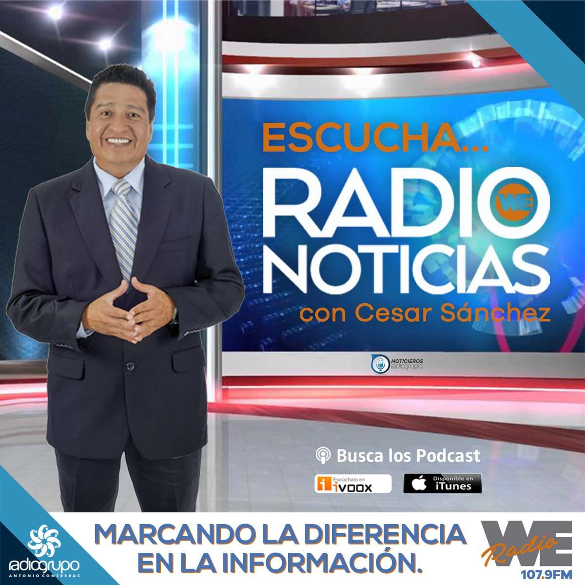 Escucha el #Podcast de #RadioNoticiasWE del Viernes 10 de Mayo de 2024 a través de las páginas 💻 📱🖥️:
- Ivoox WE Radio 107.9 FM.
- iTunes.
- Spotify Radio Noticias WE.