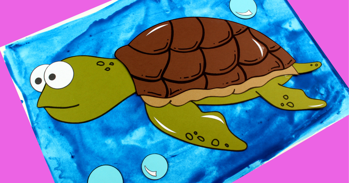 Sea Turtle Paper Craft with Free Template mamalikesthis.com/sea-turtle-cra…