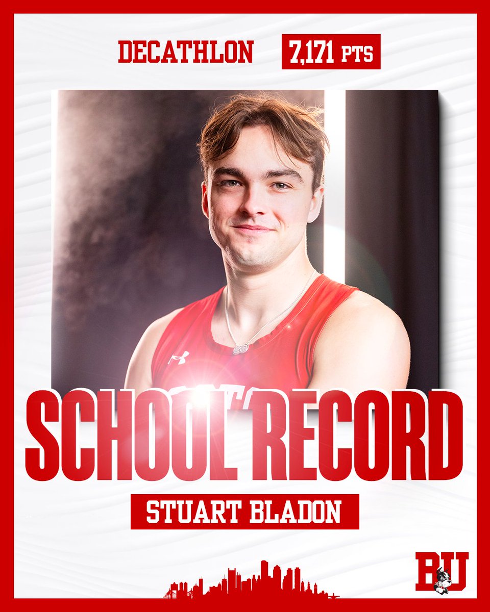 Stuart is the decathlon PL champ 🥇 AND he's your leader in the BU record books with his school record score of 7,171 points!