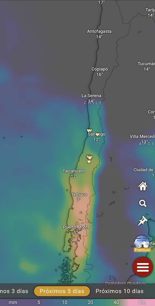 Alerta por lluvia intensa, viento, frío y nieve a baja altura Coquimbo - Aysén. 7 de mayo. Sistema frontal con masa fría dejará fuerte lluvia desde el lunes en la zona sur y durante el martes avanzará hasta la región de Coquimbo. Montos y detalles en la imagen.