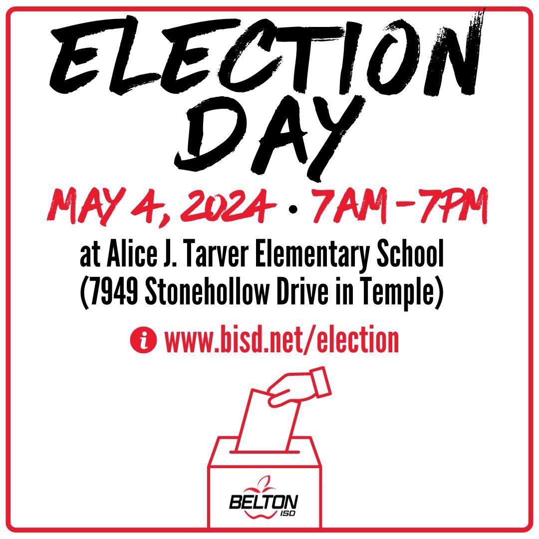 To view the results of the 2024 Belton ISD Election visit bisd.net/election