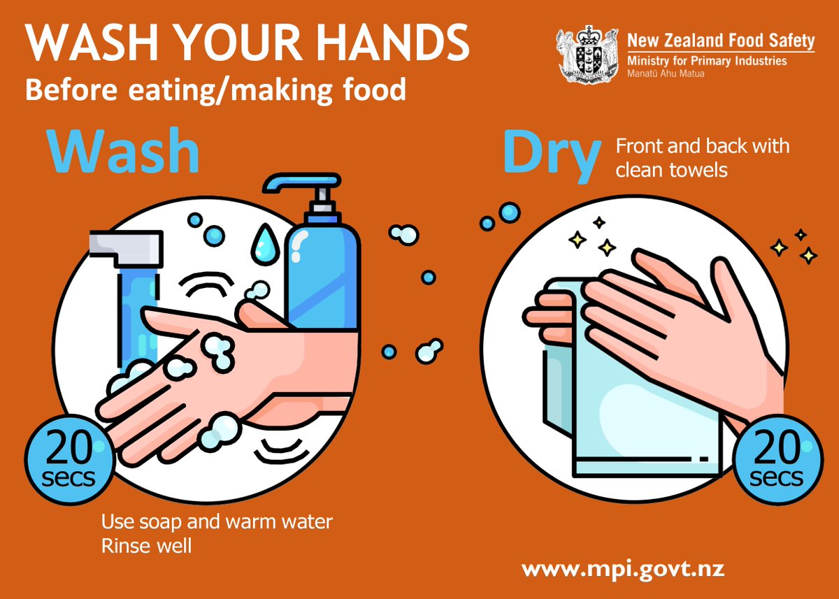 Back to basics for World Hand Hygiene Day 5 May: protect yourself and your whānau: wash your hands before handling food to stop germs spreading to your kai 🧼 For more info, visit: bit.ly/44xNHkn