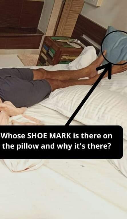 📌Whose shoe mark were there on the pillow which was kept near SSR body❓ @CBIHeadquarters @arjunrammeghwal @IPS_Association @PMOIndia @HMOIndia SSR Victim Of Big Conspiracy #JusticeForSushantSinghRajput