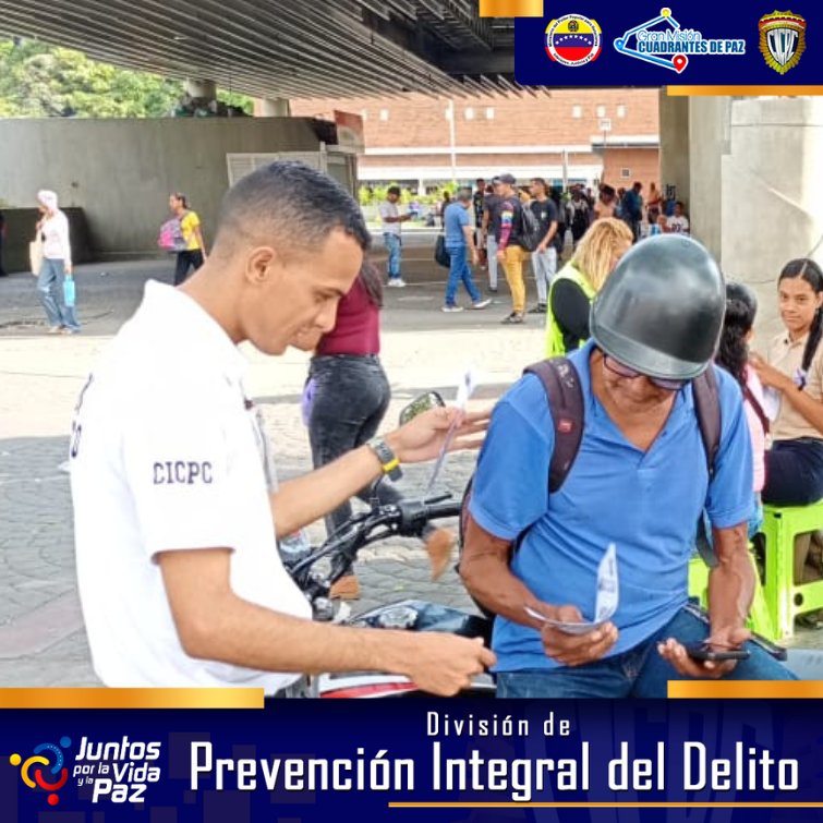 La Clave es la Prevención 

Al transitar en calle y avenidas, lleva tus pertenencias en la parte delantera del cuerpo 

#Cicpc