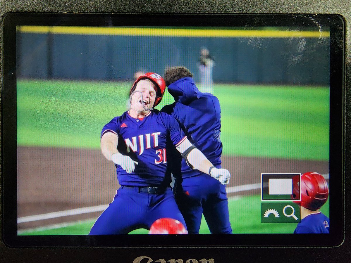 TIE GAME DING DONG! With #NJIT down to its final two outs in B9, Luke Longo gets a hold of one and CRUSHES it to LF for a game-tying solo shot. 7-7.