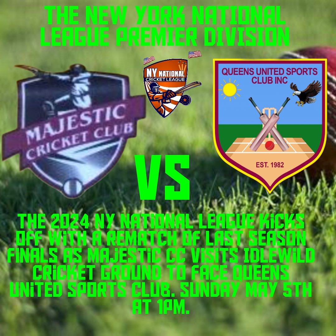 Queensunited82's tweet image. Cricket season is here again!!! A rematch of last year finals in the New York National League premier division. Majestic vs Queens United at Idlewild Cricket Ground.