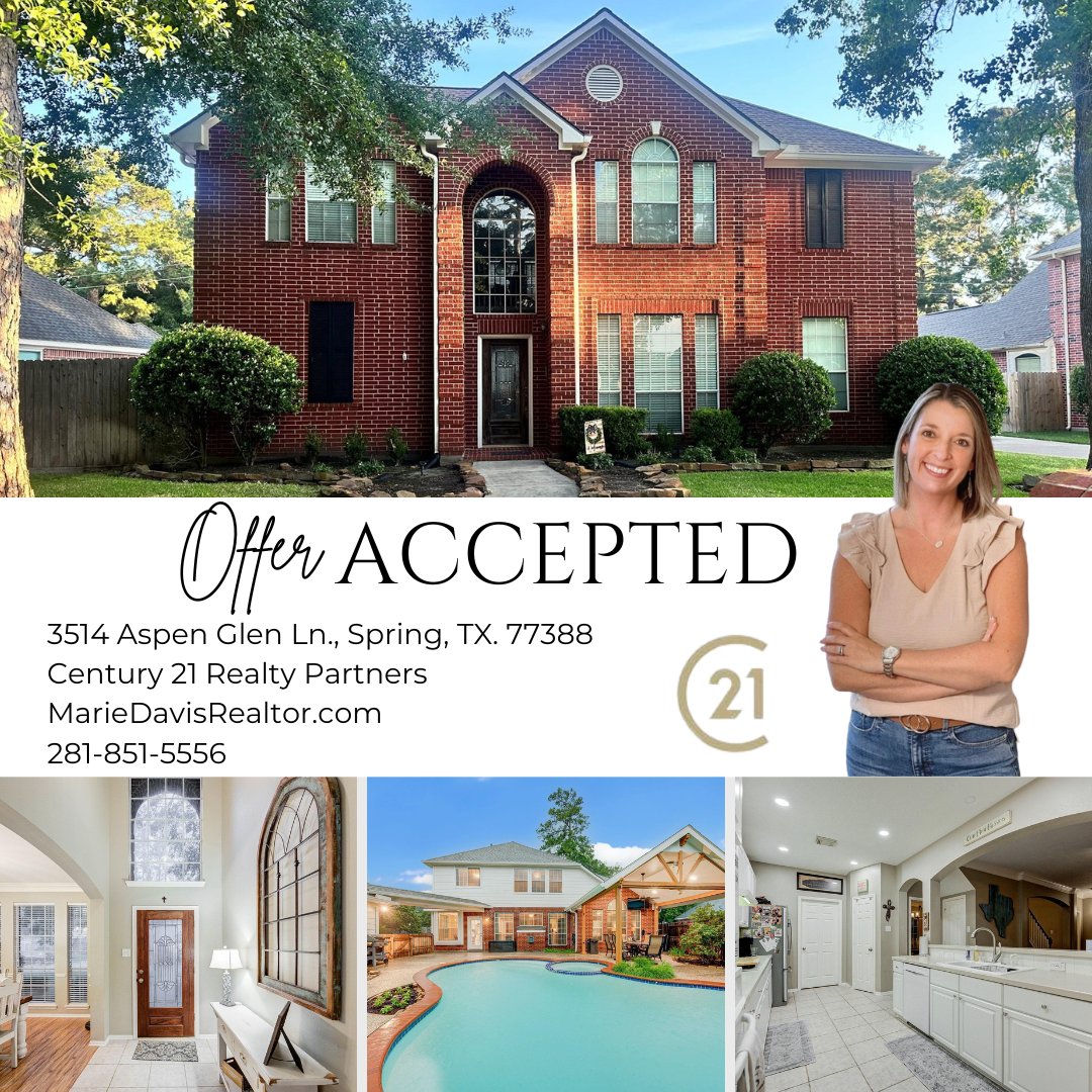 Mission accomplished!!!🤩 I am so excited to start the weekend off with my clients offer getting accepted. 🏡🙌

#undercontract #KleinISDRealtor #buyer #movingtohouston #undercontract #cypresswoodglen #movingtotexas #buyersagent #realtor #texasrealtor #Century21TheWoodlands