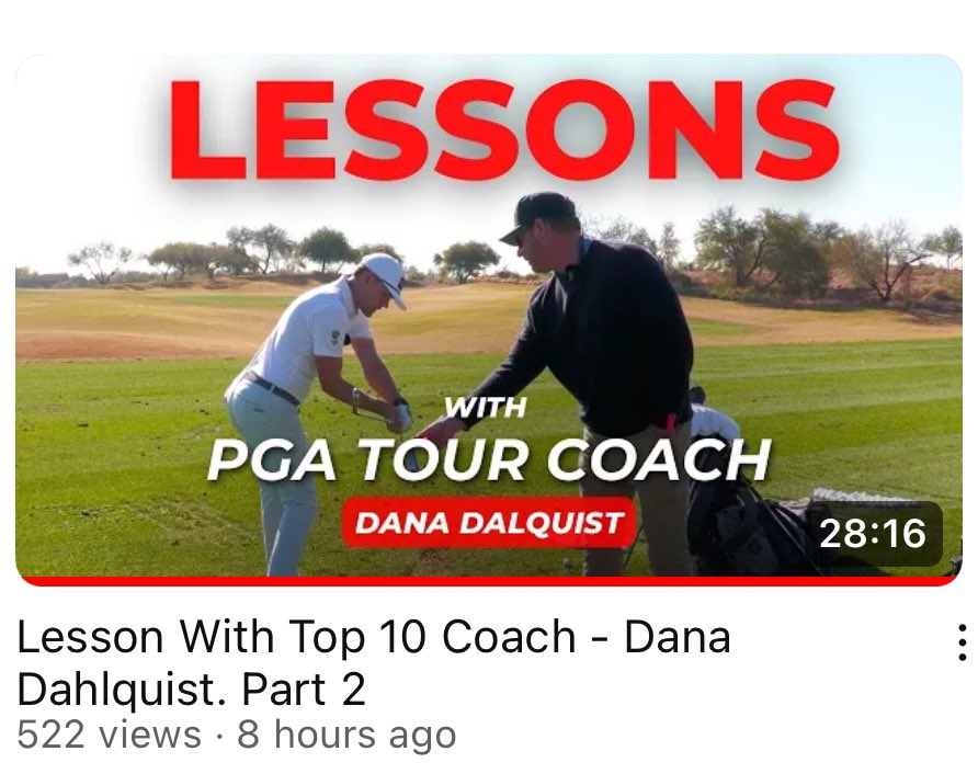 New YouTube posted!🚨 Getting a lesson from one of the top tour coaches in the world Dana Dahlquist. Dana’s players include Bryson Dechambeau, Viktor Hovland, & Jake Knapp. Watch it here: youtu.be/kB8_seZ-kQg?si…