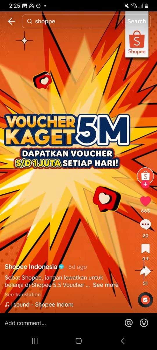 yang mau juga buat dapetin voucher kaget jutaan jangan sampai kelewatan nih voucher kaget 5x sehari di jam 00.00, 12.00, 18.00, 20.00 & 22.00 WIB soalnya vouchernya sampai 5 juta tiap sesi 😱🫣 shope.ee/8pPVryVgve #ShopeeVoucherKaget5Milyar