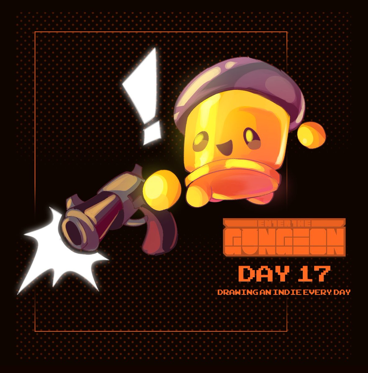 DRAWING AN INDIE EVERY DAY! Day 17: Bullet Kin.