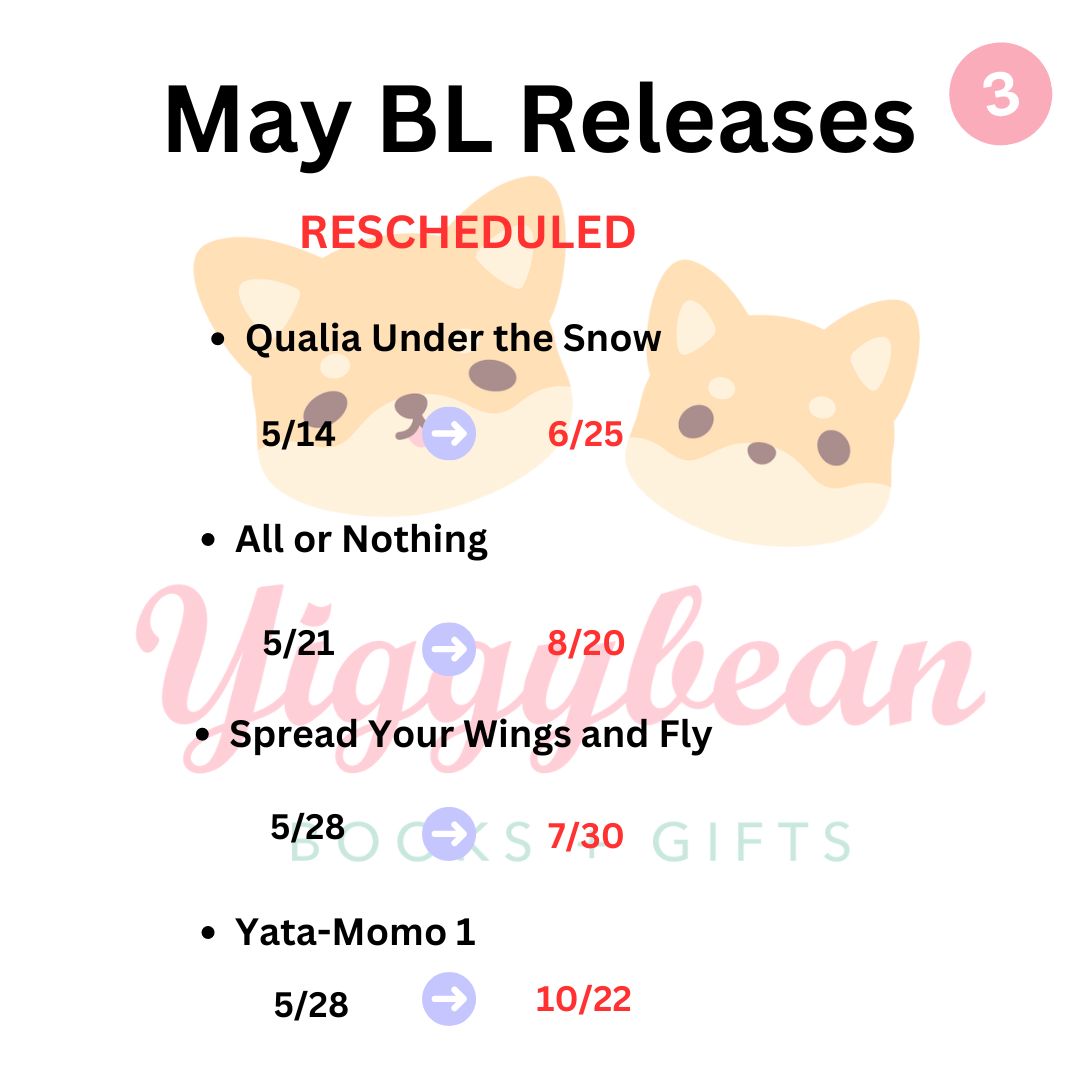 📚MAY BL RELEASES 📚
Release dates current as of 5/1✅
Automatic 15% discount on all pre-orders ✅
Available in one easy category ✅ yiggybean.com/pre-orders/may/ #yaoi #BL #manga #SmallBusiness