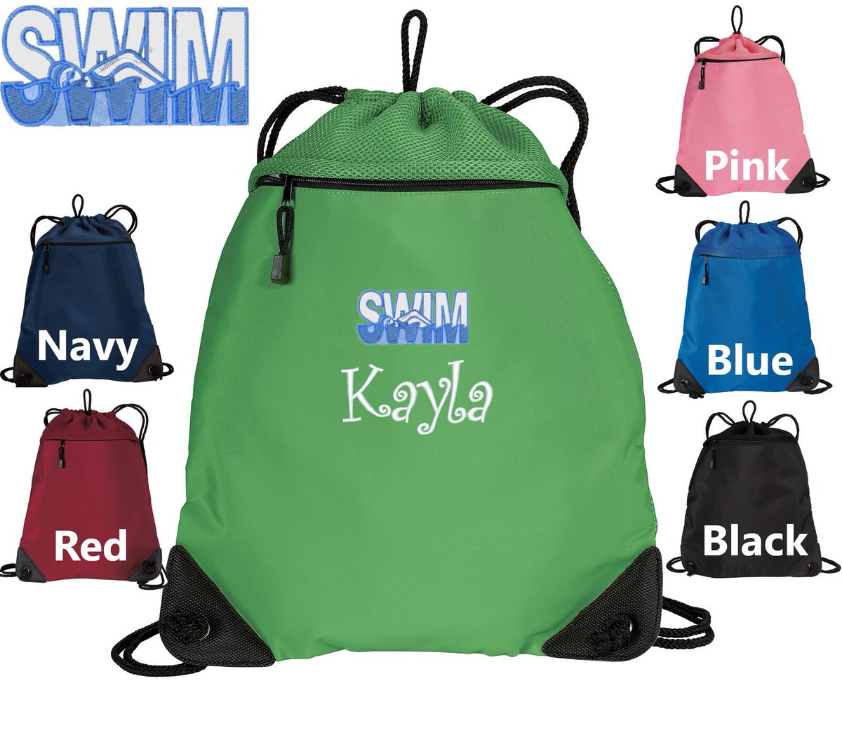 Personalized Kids Swimming Cinch Pack Drawstring Gym School PE Pool Swim Backpack Embroidered Monogrammed with Custom Name Perfect Gift etsy.com/listing/697128…
 #personalized #BoysGift