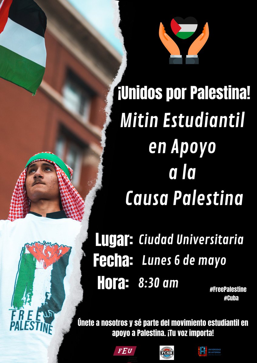 Mitin estudiantil en solidaridad con el pueblo palestino, en contra del genocidio en Gaza y la represión contra estudiantes en EEUU. #FreePalestine #Palestine #PalestinaLibre #PalestinaResiste