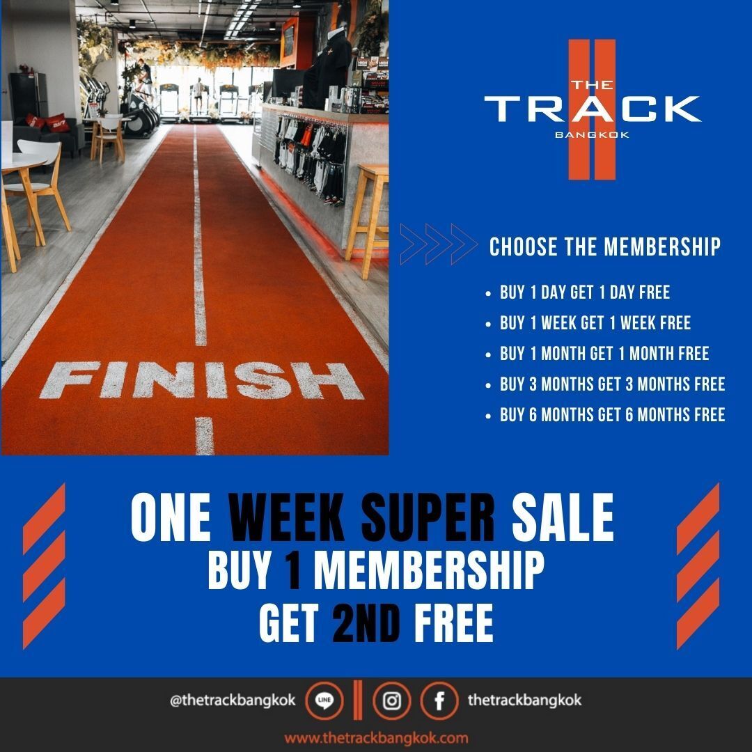 🌟 Double the membership, double the motivation! 🌟 Don't miss your chance to score big at The Track Gym Sukhumvit. For a limited time, buy one membership and enjoy the second one absolutely FREE! 💥 Tag your fitness partner and let's get fit together! #FitnessJunkie #GymLife #BO
