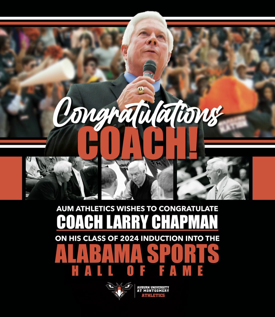 ⭐️HALL OF FAMER⭐️ Congratulations to former @AUMWarhawksMBB head coach Larry Chapman on his induction into the @ASHOF! Congrats, Coach! #WeAreAUM