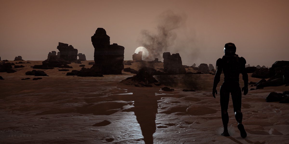 Mars, just before dusk. #Starfield