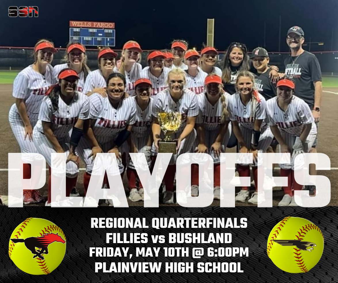 🚨Fillie Softball Playoff Info🚨 🏆 Regional Quarterfinals 🏆 🆚 Bushland Lady Falcons 📆 Friday, May 10th ⏰ 6:00pm 📍Plainview High School Let's Go Fillies! #ShallowaterISD #InAClassOfOurOwn