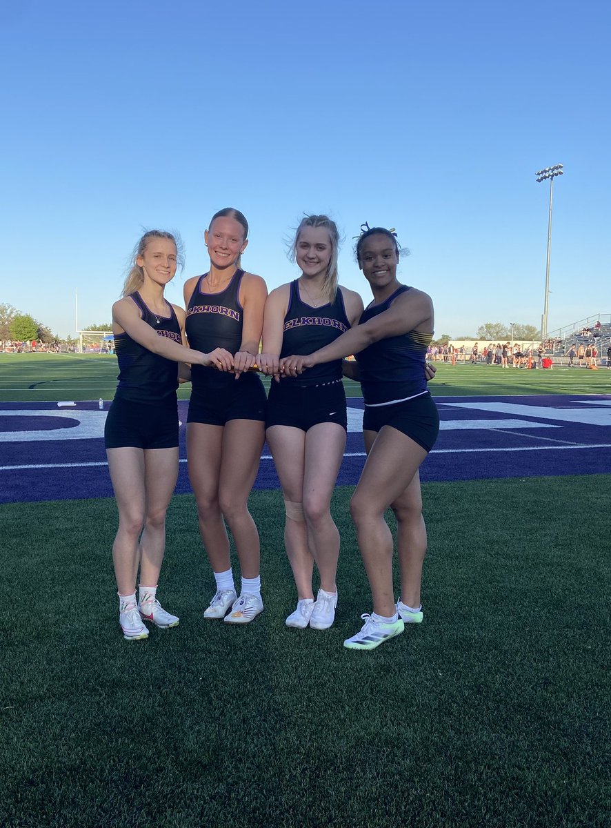 ThomasRLee1Herd's tweet image. Congratulations to the Elkhorn Area High School girls 4 x 100 m team for placing first at the Stoughton Invite  on Friday evening with a season’s best time of 50.77 #EAHSGO #1Herd