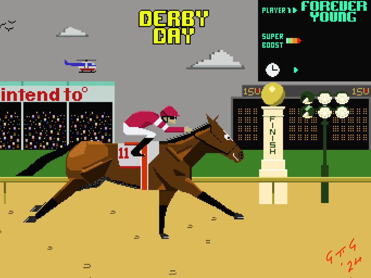 GoingTTGears's tweet photo. It's Derby Day!๐น...who have you got?
Forever Young for me
#ใใฉใผใจใใผใคใณใฐ
#KentuckyDerby150
#8BitArcade #8bitart https://t.co/YXAuQcHIWT