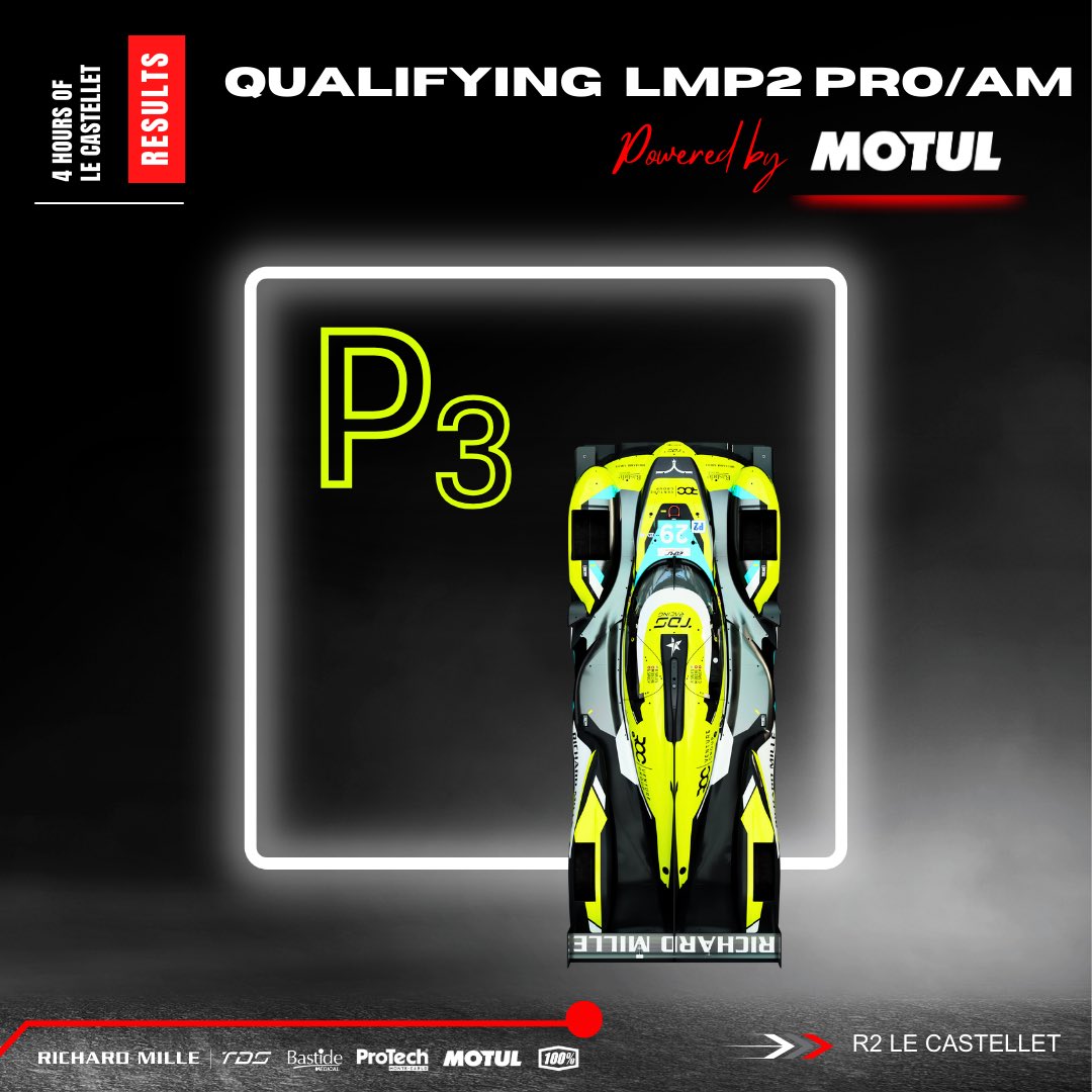 Qualifying LMP2 Pro-Am : 🅿️3️⃣ #TDSracing #elms #4hlecastellet #richardmille #motorsport #autoracing #racecars #drivers #oreca07 #lmp2