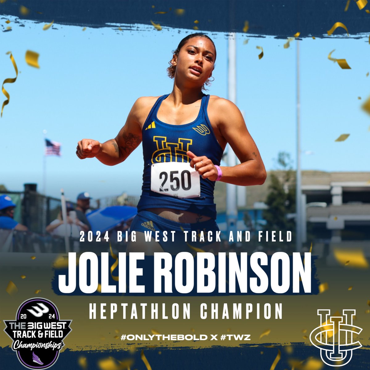 𝘽𝙖𝙘𝙠- 2⃣- 𝘽𝙖𝙘𝙠 🏆👟 @UCIcctf's Jolie Robinson takes the 2024 Big West Track and Field Heptathlon Title! #OnlyTheBold x #TWZ x #NCCATF