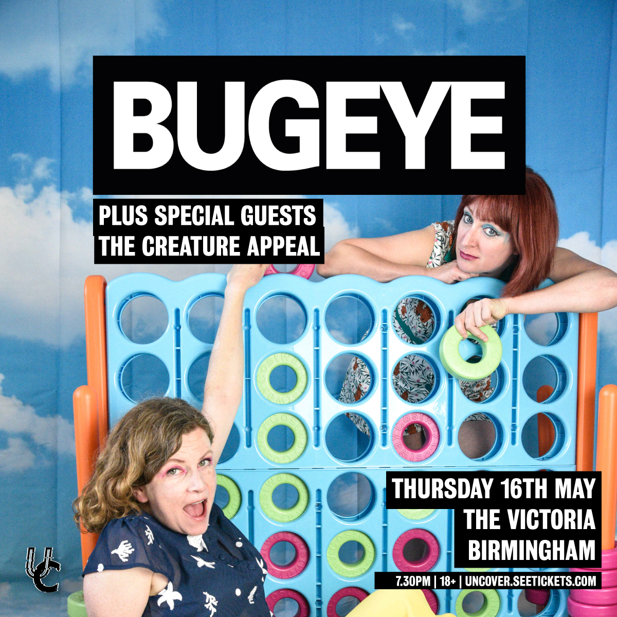 COMING UP 💙 Sequin-drenched @Bugeyeband headline @TheVictoria, Birmingham, on Thursday, 16th May with special guests The Creature Appeal 🎉 Tickets on sale now: bit.ly/4bjEsqR