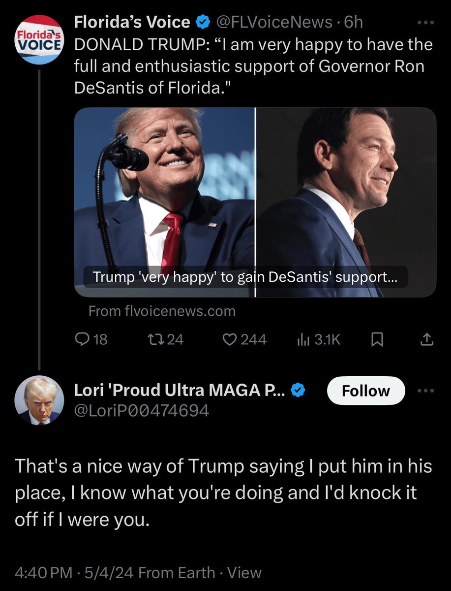 Weak responses lead to this perception. This is why I oppose DeSantis’ weak “diplomatic” response as you don’t displace a bully by being passive. And you don’t “help” this orange menace rehab his atrocious image to become palatable to voters by feeding into it or ignoring it.