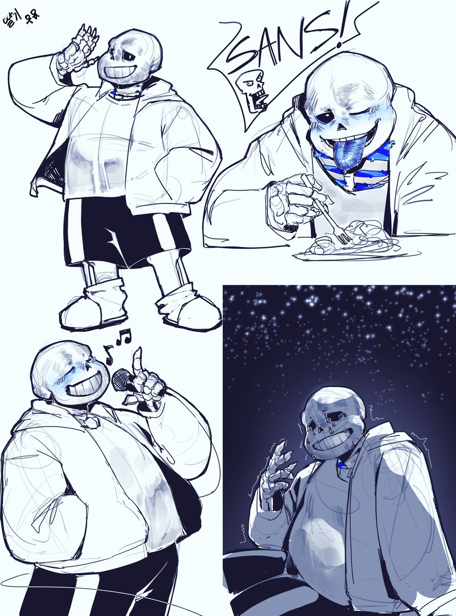 BerryStrawMilk's tweet photo. Some doodle scenes of sans from a fic I’m reading > - > https://t.co/Kpr4qI40uc