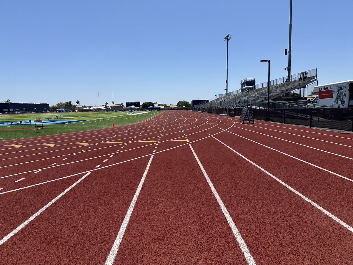 The calm before the Deer Valley HS track lights up for the @AZPreps365 Division II and III Championships. Records may fall! Lets go!!!! State champions play here! @azc_obert @RsmithYWV @KevinMcCabe987 @ZachAlvira