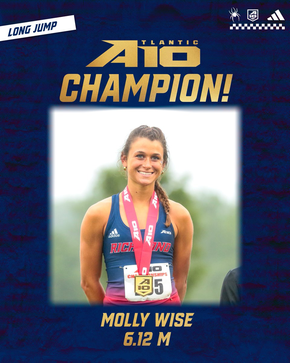 RichmondXCTF's tweet image. Molly Wise is an Atlantic 10 champion!

She takes the long jump title with a leap of 6.12 meters, a personal best. 

#OneRichmond