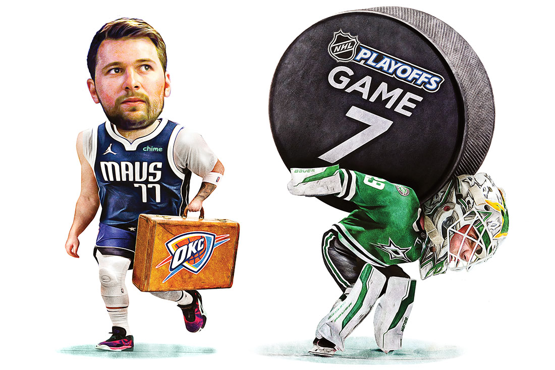 The Mavs took care of business, but the Stars still have work to do 🏀🏒 @TimCowlishaw looks at what to expect from the Stars in Game 7: bit.ly/4blWact @MikeACurtis2 previews Mavs-Thunder: bit.ly/4bpn5UQ Art by @MichaelHogueDMN #OneForDallas #TexasHockey