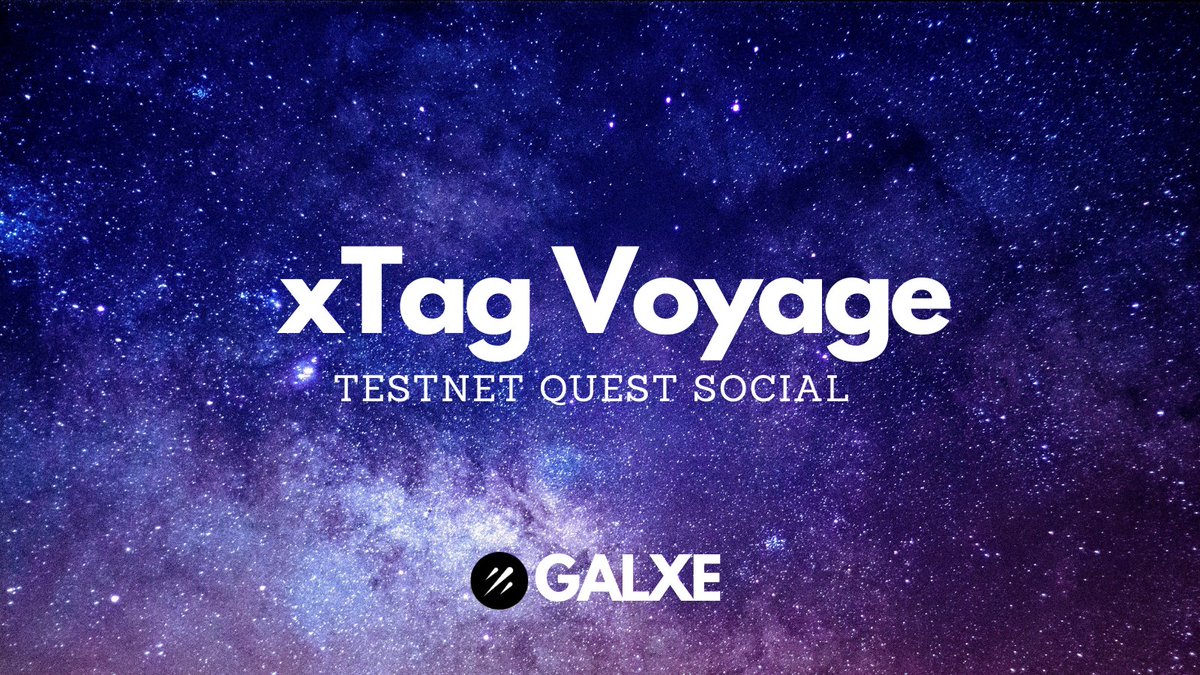 Excited to announce the kickoff of our Social Quest on Galxe! 🚀 Join us app.galxe.com/quest/C8PcNH3J… in testing our xTag Project and earn loyality points! Are you ready for the adventure? #xTag_xyz #SocialQuest #Galaxy #ProductTesting #AirdropCrypto #Bitcoin #Web3