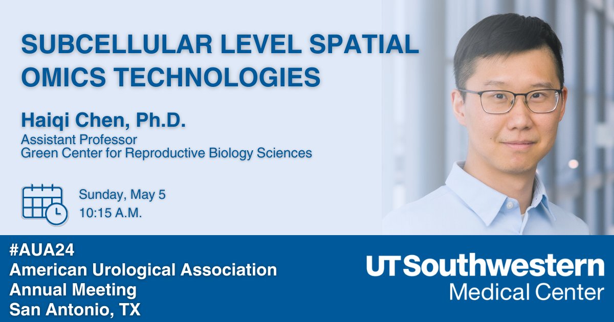 Don’t miss @haiqi_chen’s review of the latest on Spatial Omics Tech at #AUA24! @UTSWMedCenter @UTSWGreenCenter