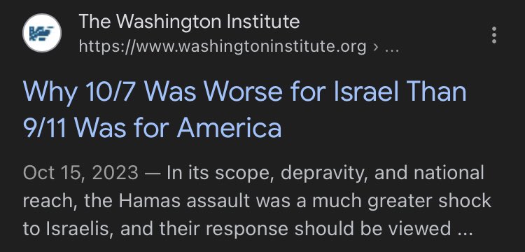 Imagine saying this and thinking it’s true this is insane because not only did 10-7 not even kill half of the amount of people but also 9/11 and AlQaeda were literally funded in part by Mossad